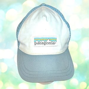 Patagonia Blue Layback Label Trucker Ball Cap Hat